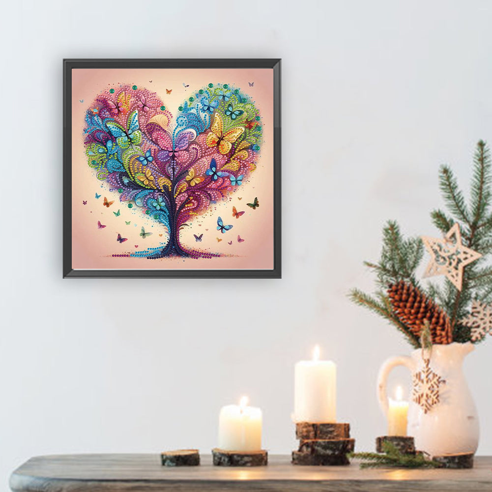 Butterfly Tree - Special Shaped Drill Diamond Painting 30*30CM