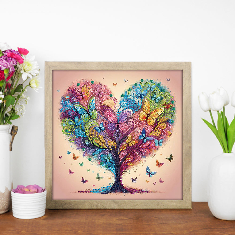Butterfly Tree - Special Shaped Drill Diamond Painting 30*30CM