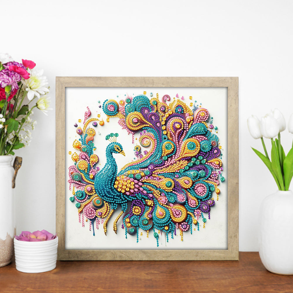 Peacock - Special Shaped Drill Diamond Painting 30*30CM