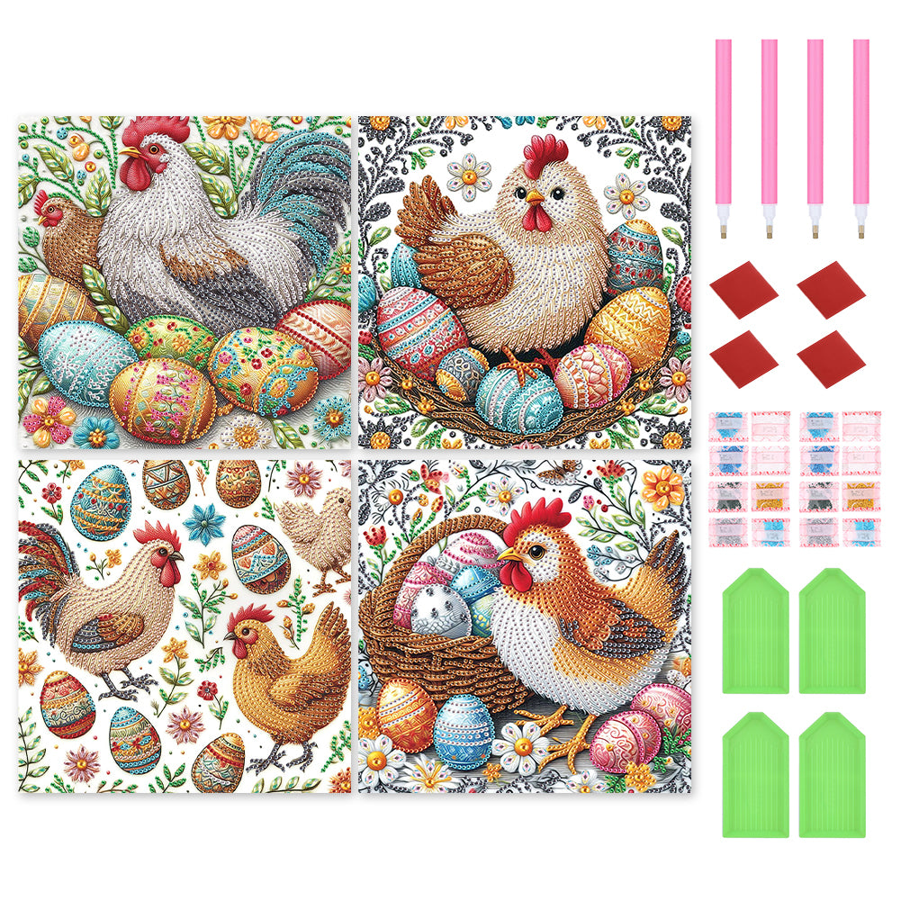 Easter Egg Chicken - Special Shaped Drill Diamond Painting 30*30CM