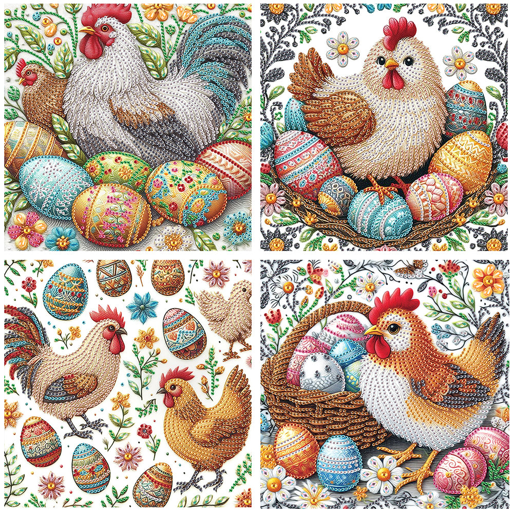 Easter Egg Chicken - Special Shaped Drill Diamond Painting 30*30CM