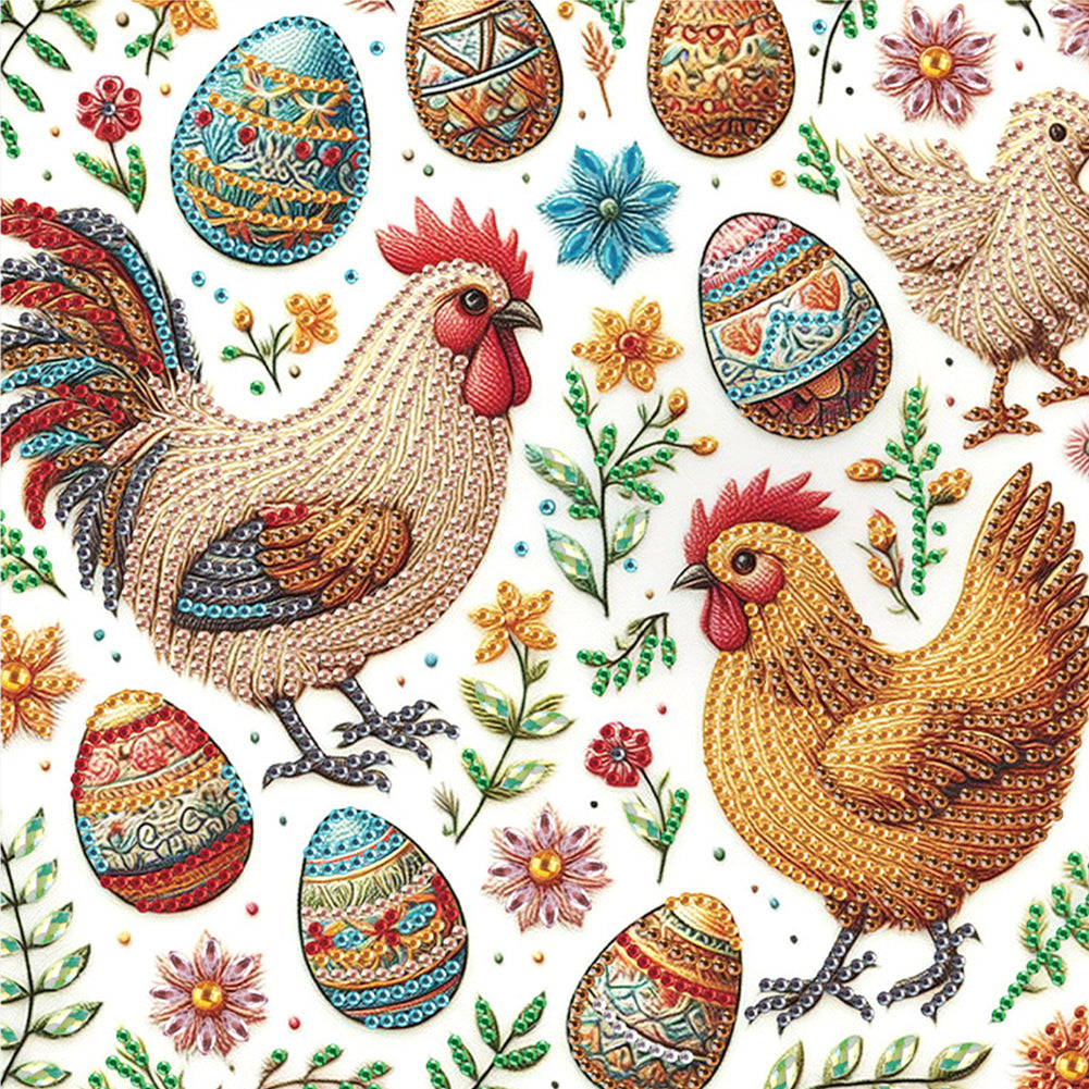Easter Egg Chicken - Special Shaped Drill Diamond Painting 30*30CM