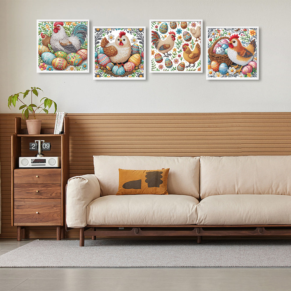 Easter Egg Chicken - Special Shaped Drill Diamond Painting 30*30CM