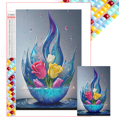 Crystal Flowers - Full Square Drill Diamond Painting 40*60CM