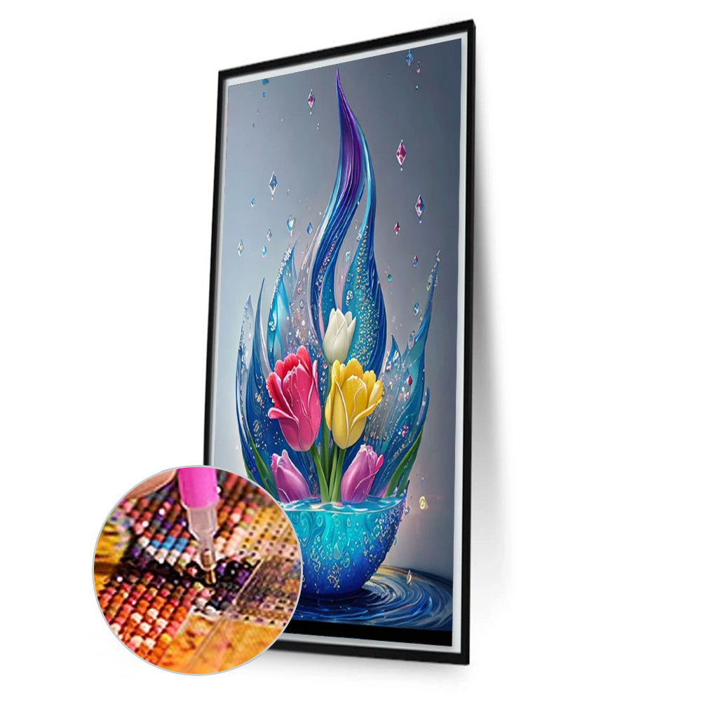 Crystal Flowers - Full Square Drill Diamond Painting 40*60CM