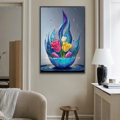 Crystal Flowers - Full Square Drill Diamond Painting 40*60CM