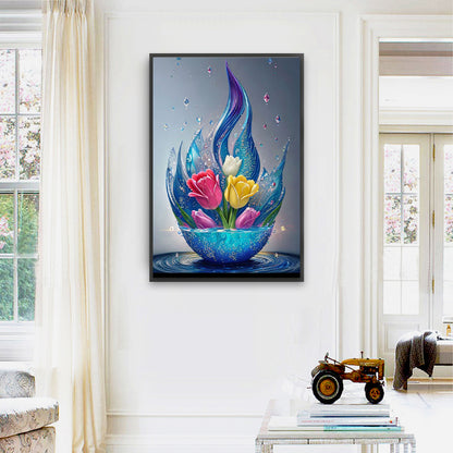 Crystal Flowers - Full Square Drill Diamond Painting 40*60CM
