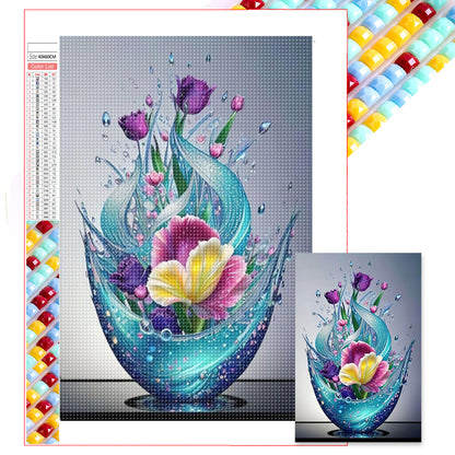 Crystal Flowers - Full Square Drill Diamond Painting 40*60CM