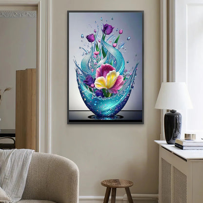 Crystal Flowers - Full Square Drill Diamond Painting 40*60CM