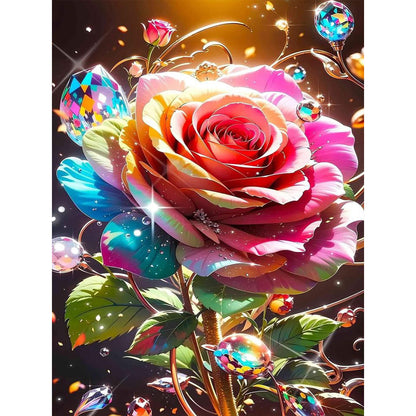 Water Drop Rose - Full Round Drill Diamond Painting 30*40CM