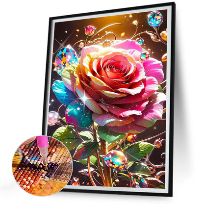 Water Drop Rose - Full Round Drill Diamond Painting 30*40CM