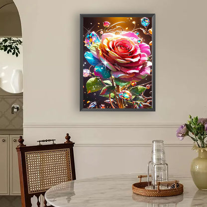 Water Drop Rose - Full Round Drill Diamond Painting 30*40CM