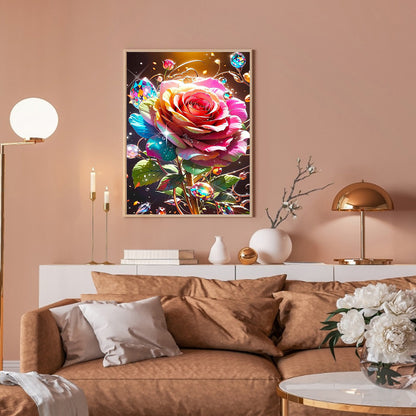 Water Drop Rose - Full Round Drill Diamond Painting 30*40CM