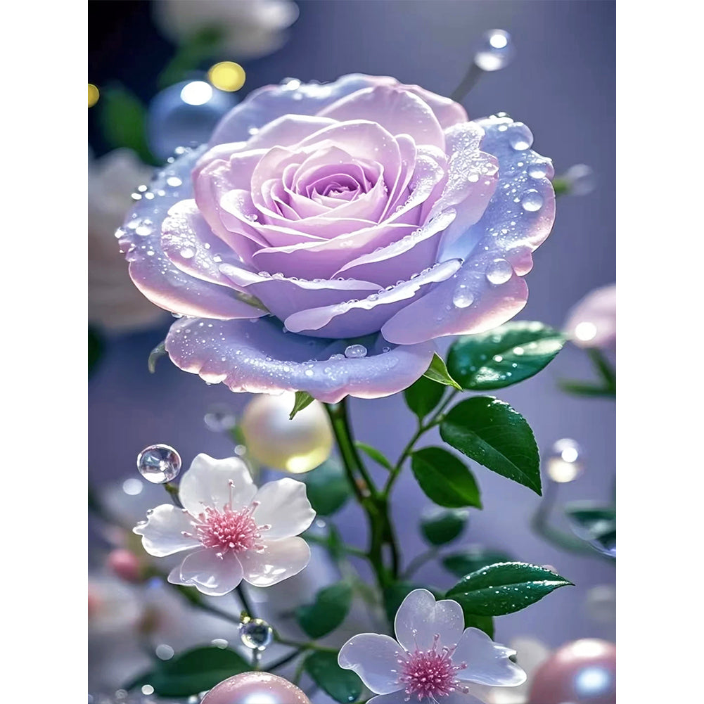 Light-Colored Rose - Full Round Drill Diamond Painting 30*40CM