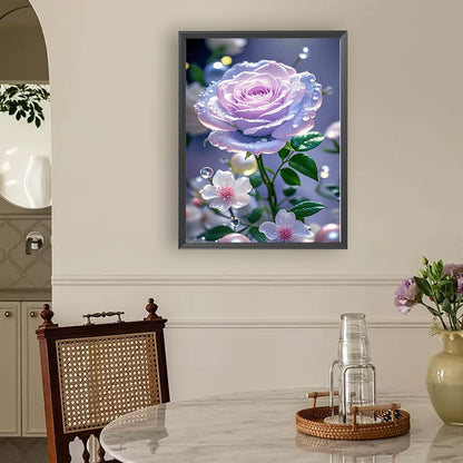Light-Colored Rose - Full Round Drill Diamond Painting 30*40CM