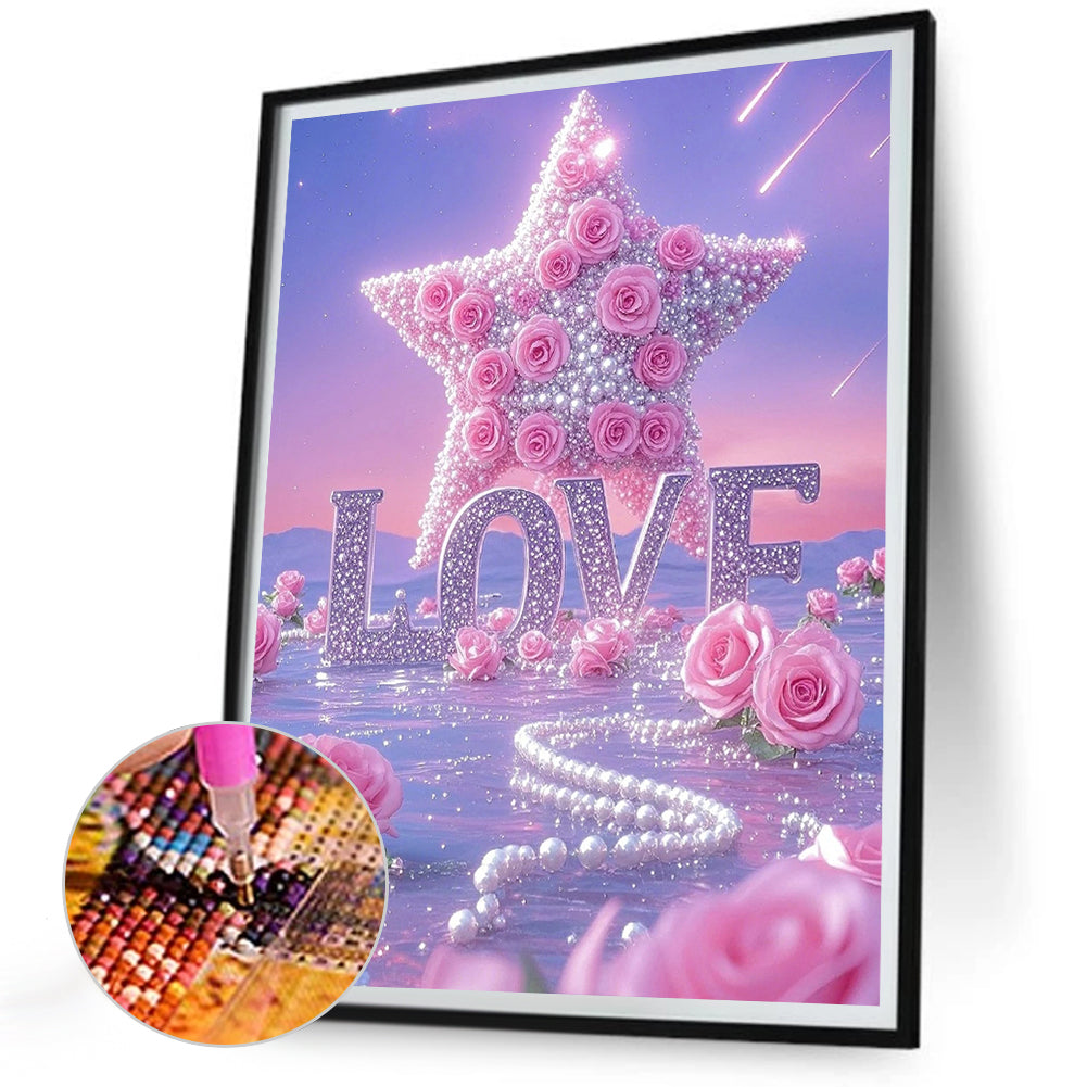 Star Rose - Full Round Drill Diamond Painting 30*40CM