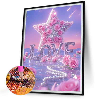 Star Rose - Full Round Drill Diamond Painting 30*40CM