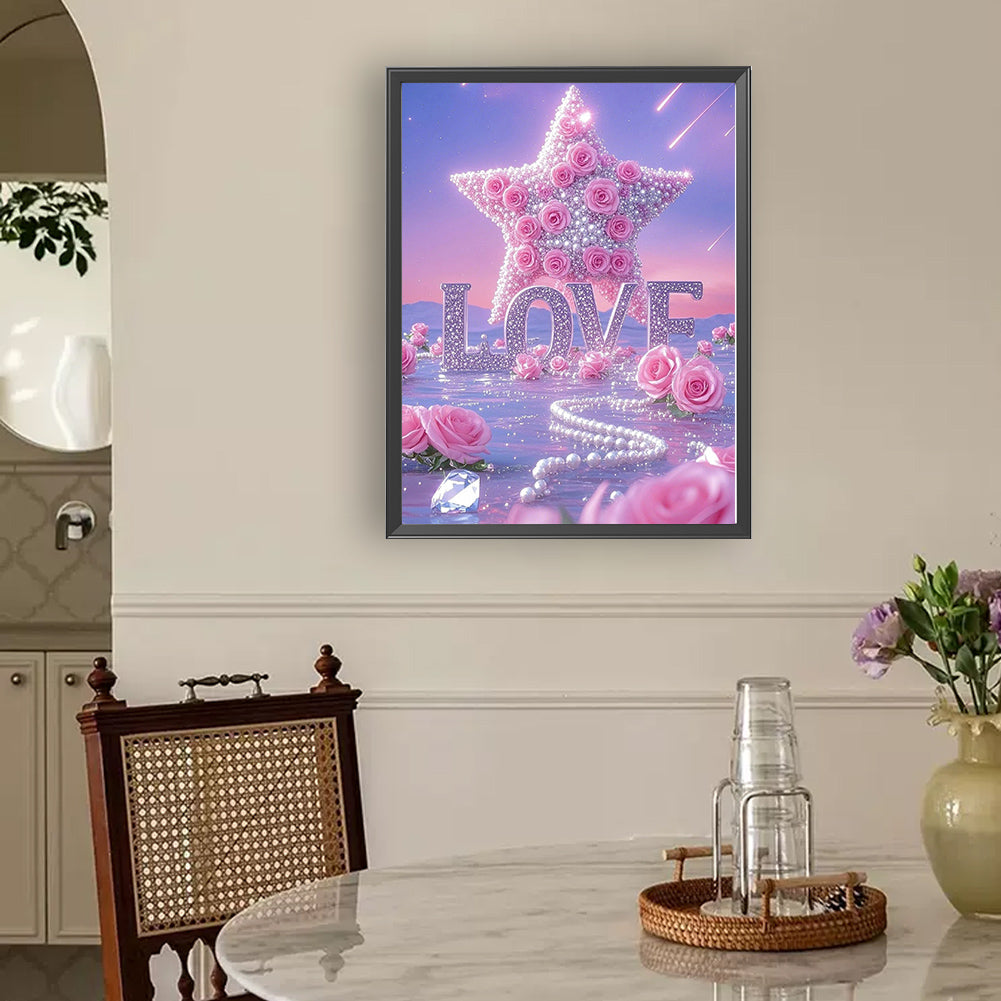 Star Rose - Full Round Drill Diamond Painting 30*40CM