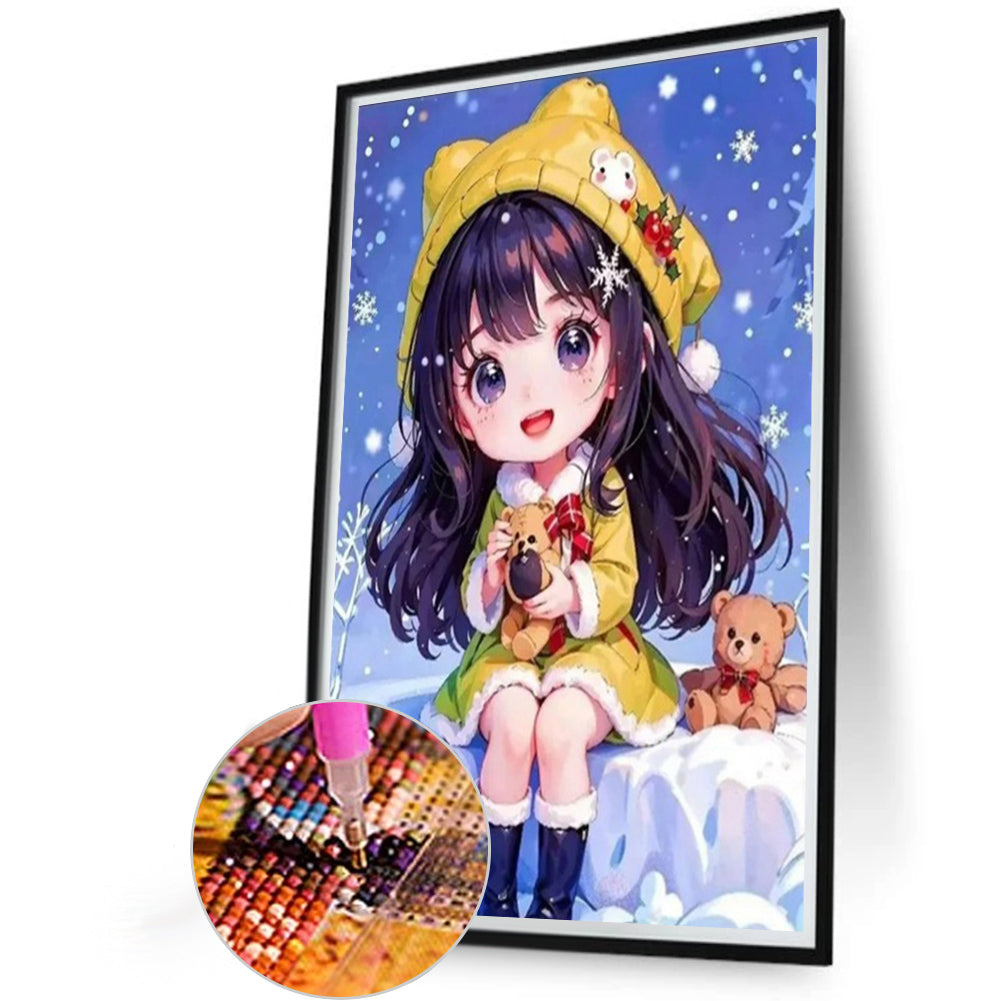 Cute Girl - Full AB Round Drill Diamond Painting 40*60CM