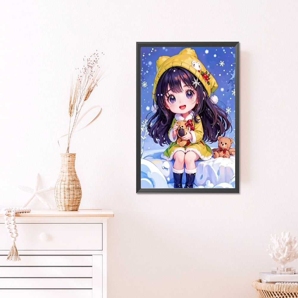 Cute Girl - Full AB Round Drill Diamond Painting 40*60CM