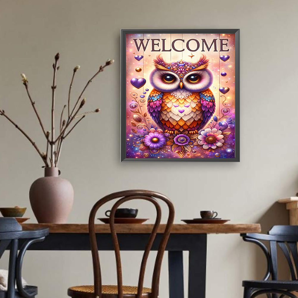 Owl - Full Round Drill Diamond Painting 35*40CM