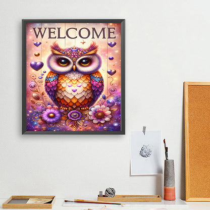 Owl - Full Round Drill Diamond Painting 35*40CM