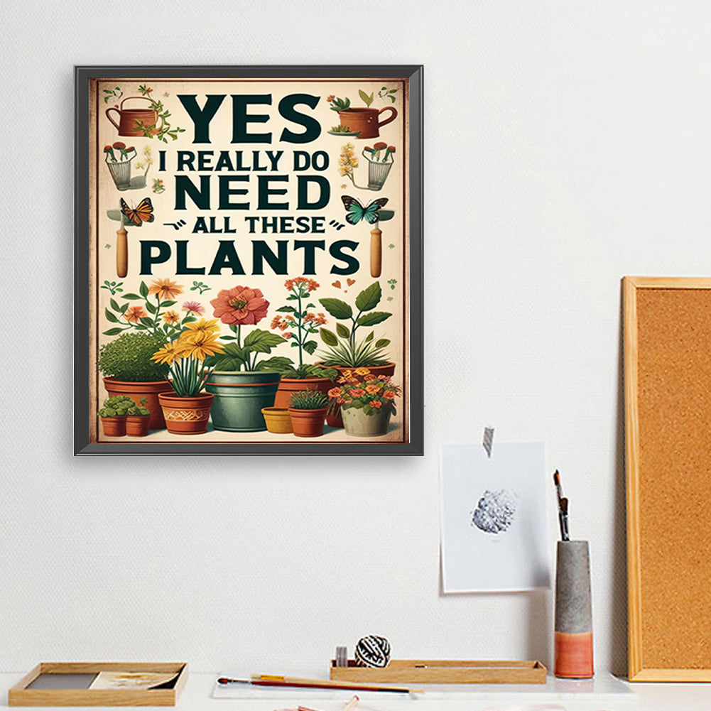 Plant - Full Round Drill Diamond Painting 35*40CM
