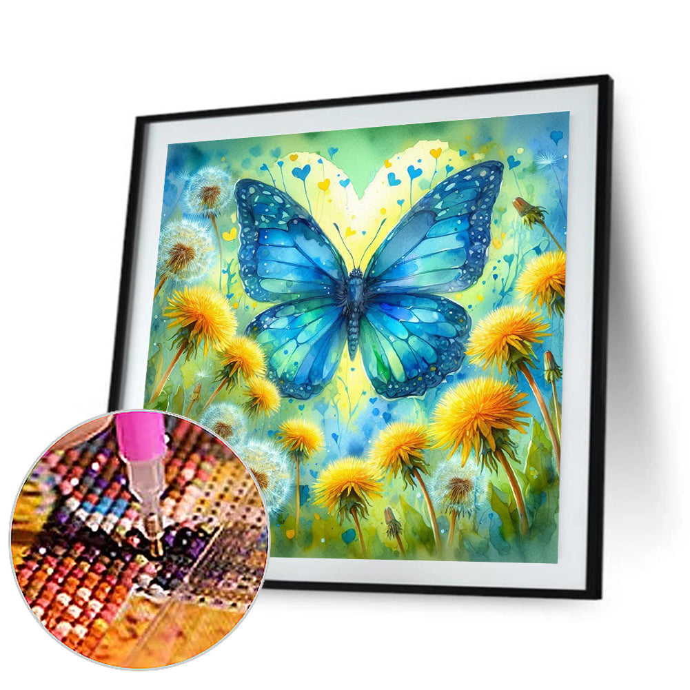Dandelion Butterfly - Full Round Drill Diamond Painting 30*30CM