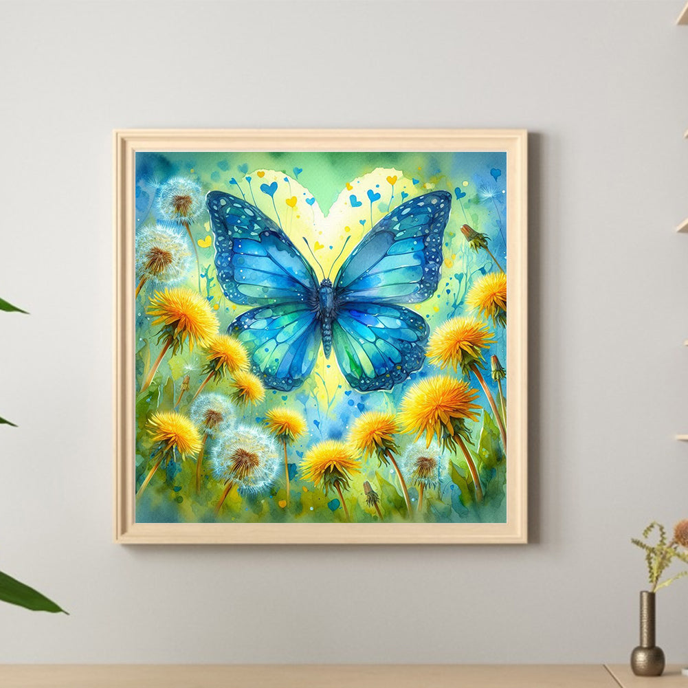 Dandelion Butterfly - Full Round Drill Diamond Painting 30*30CM