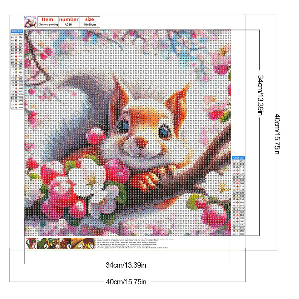 Squirrel - Full Round Drill Diamond Painting 40*40CM