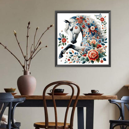 White Horse - Full Round Drill Diamond Painting 40*40CM