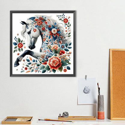 White Horse - Full Round Drill Diamond Painting 40*40CM