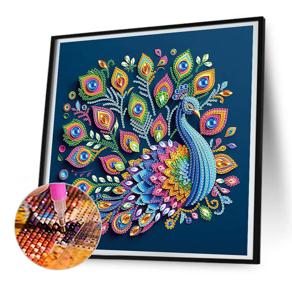 Peacock - Special Shaped Drill Diamond Painting 30*30CM