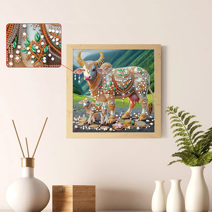 Parent-Child Cow - Special Shaped Drill Diamond Painting 30*30CM