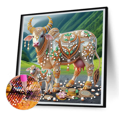Parent-Child Cow - Special Shaped Drill Diamond Painting 30*30CM