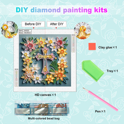 Cross - Special Shaped Drill Diamond Painting 30*30CM