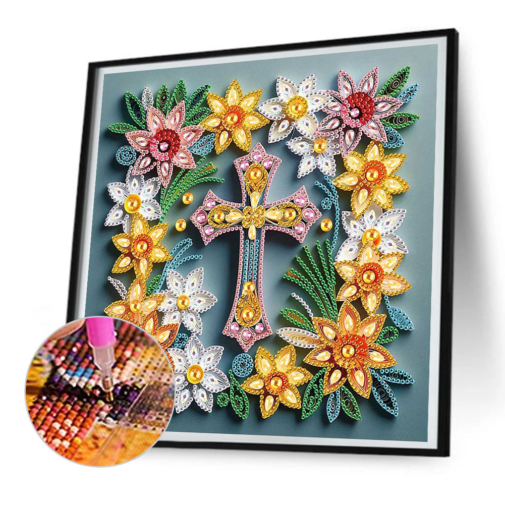 Cross - Special Shaped Drill Diamond Painting 30*30CM