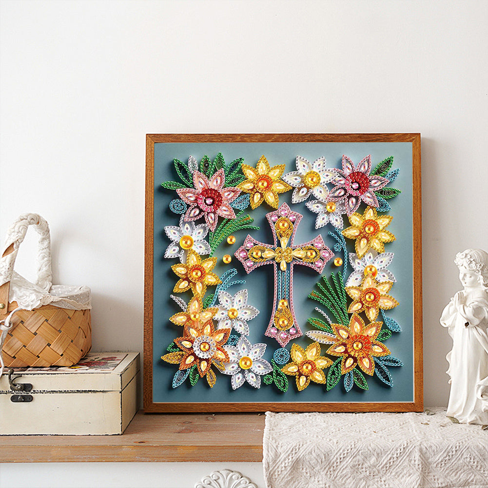 Cross - Special Shaped Drill Diamond Painting 30*30CM