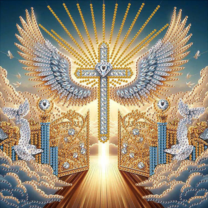 Winged Cross - Special Shaped Drill Diamond Painting 30*30CM