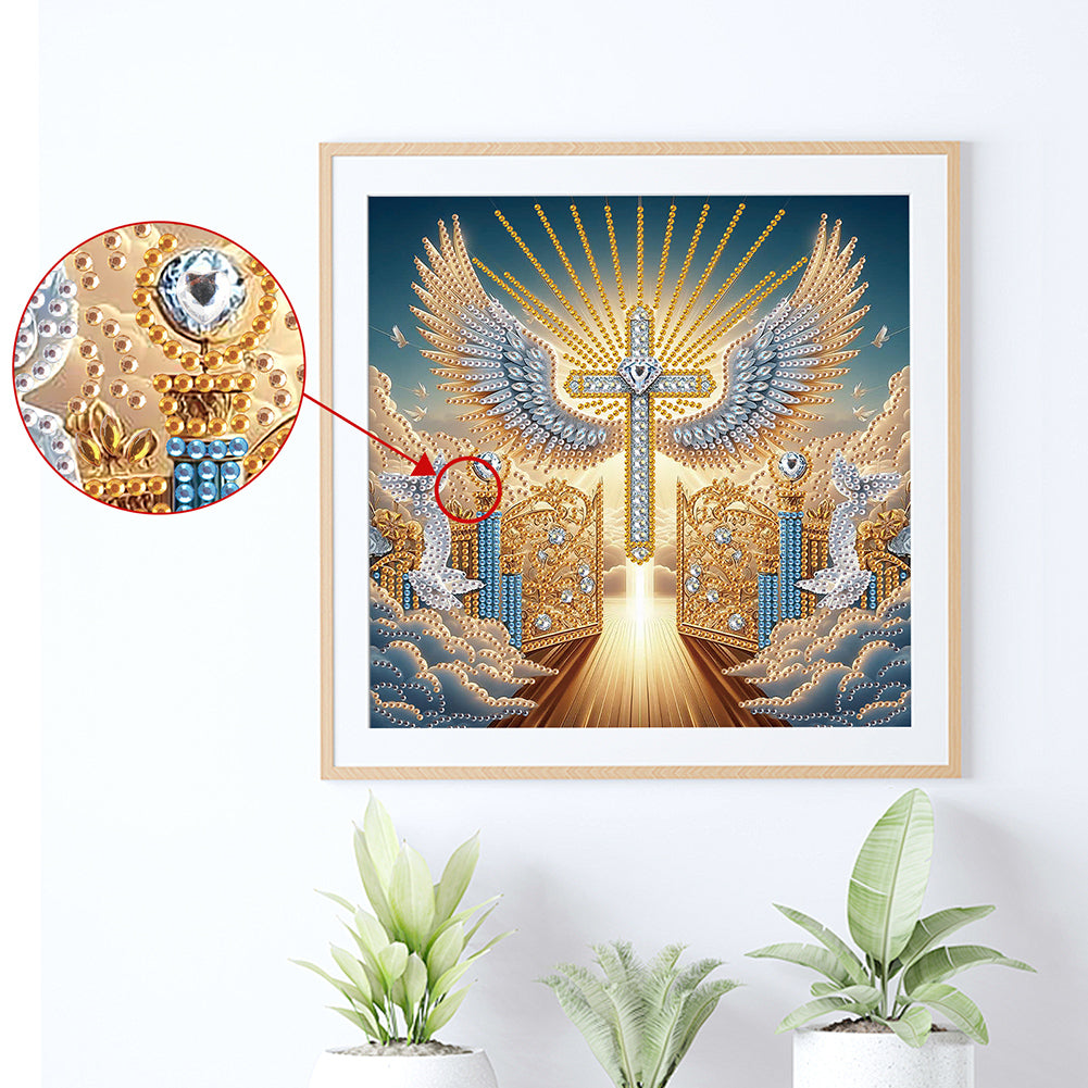Winged Cross - Special Shaped Drill Diamond Painting 30*30CM