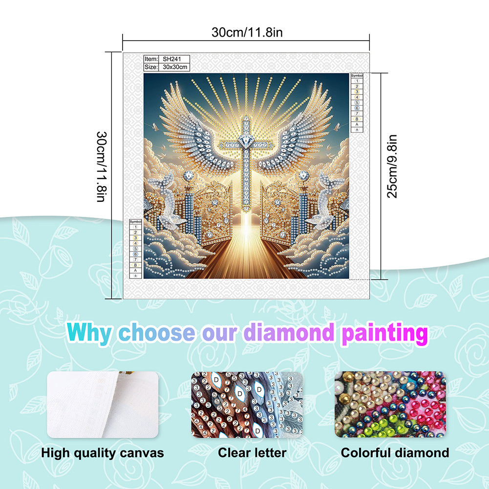 Winged Cross - Special Shaped Drill Diamond Painting 30*30CM