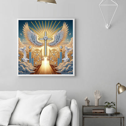 Winged Cross - Special Shaped Drill Diamond Painting 30*30CM