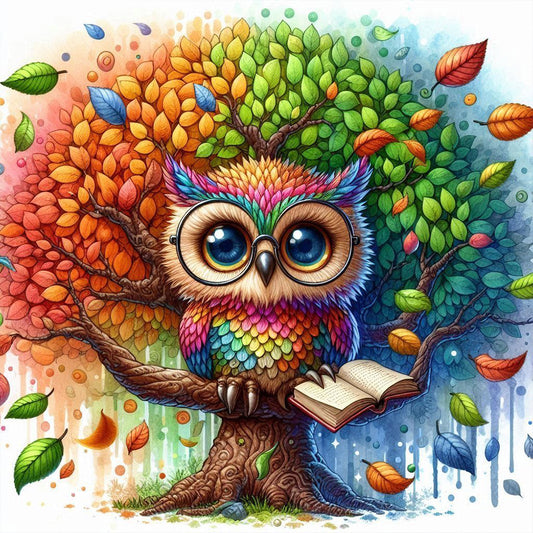 Owl - Full Round Drill Diamond Painting 30*30CM
