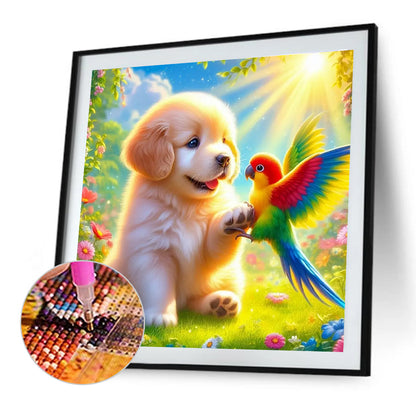 Dog And Parrot - Full Round Drill Diamond Painting 40*40CM