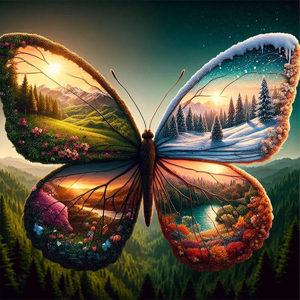 Butterfly - Full AB Square Drill Diamond Painting 40*40CM