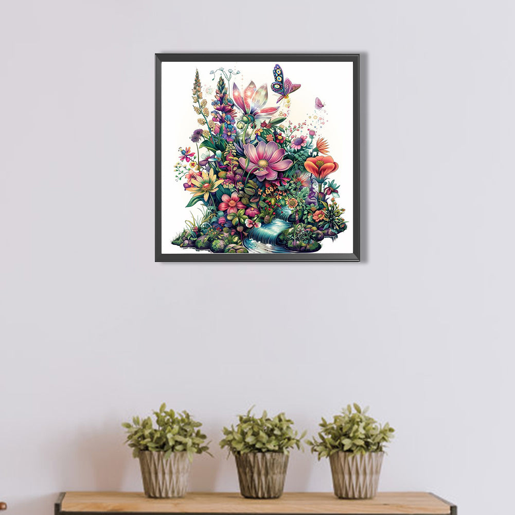 Flower And Bird House - Full AB Square Drill Diamond Painting 40*40CM