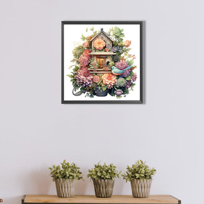 Flower And Bird House - Full AB Square Drill Diamond Painting 40*40CM