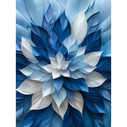 Blue And White Flowers - Full AB Square Drill Diamond Painting 35*45CM