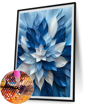 Blue And White Flowers - Full AB Square Drill Diamond Painting 35*45CM