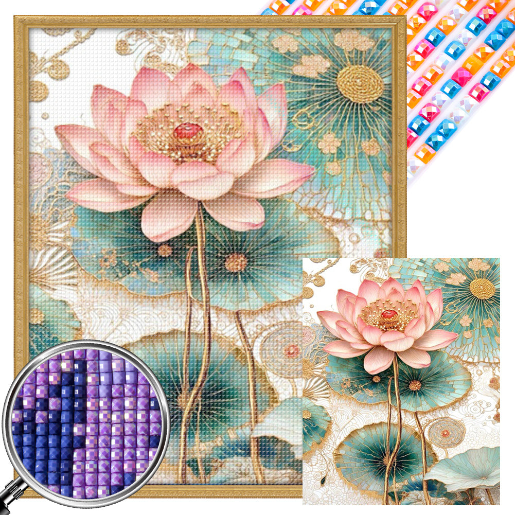 Lotus - Full AB Square Drill Diamond Painting 40*50CM
